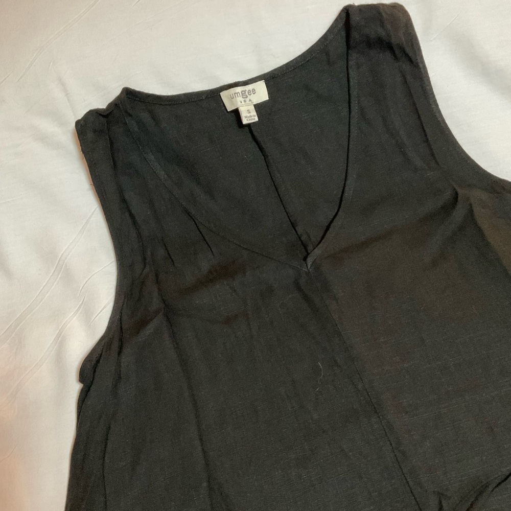 Umgee Black Crochet Detail Dress Long Tank size S - Picture 3 of 5